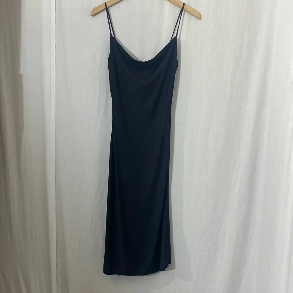 NWT SINCERELY JULES BLACK COWL NECK SLIP DRESS. SIZE: XS - Picture 2 of 6